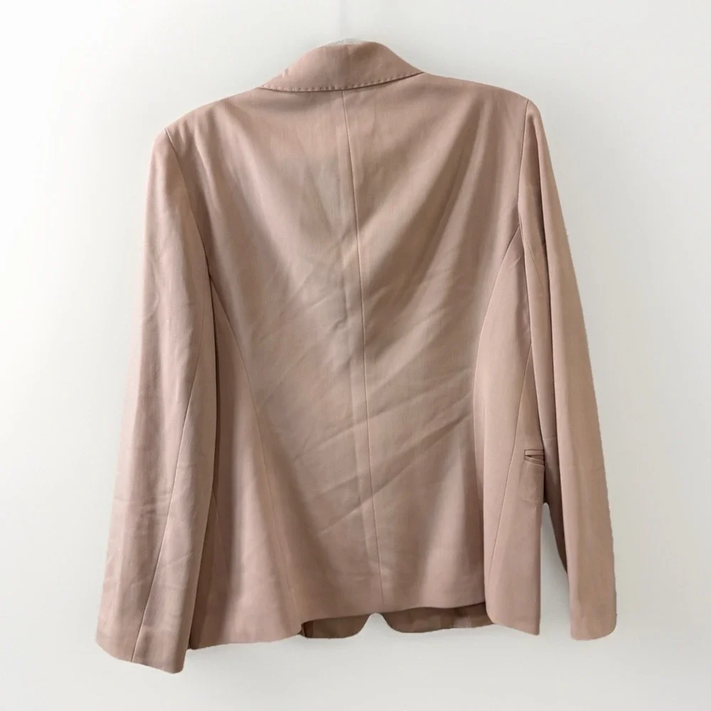 Lafayette 148 New York Career Long Sleeve Pale Pink Quiet Luxury Wool Blazer 8